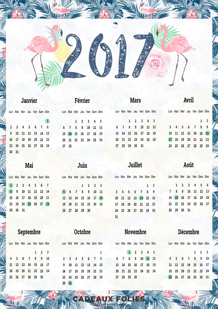 Calendrier 2017