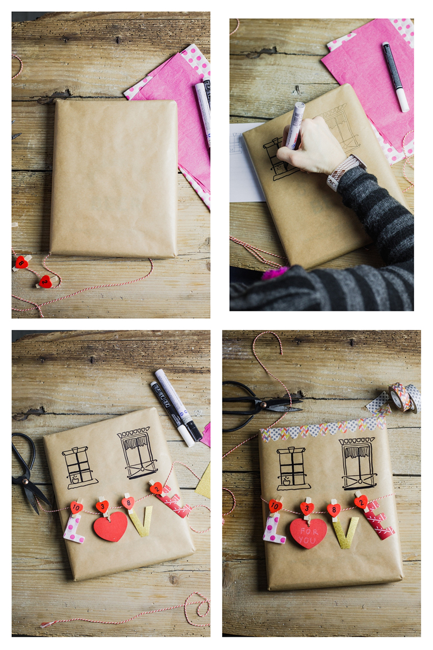 Personnalise ton papier cadeau de Saint Valentin - DIY original 