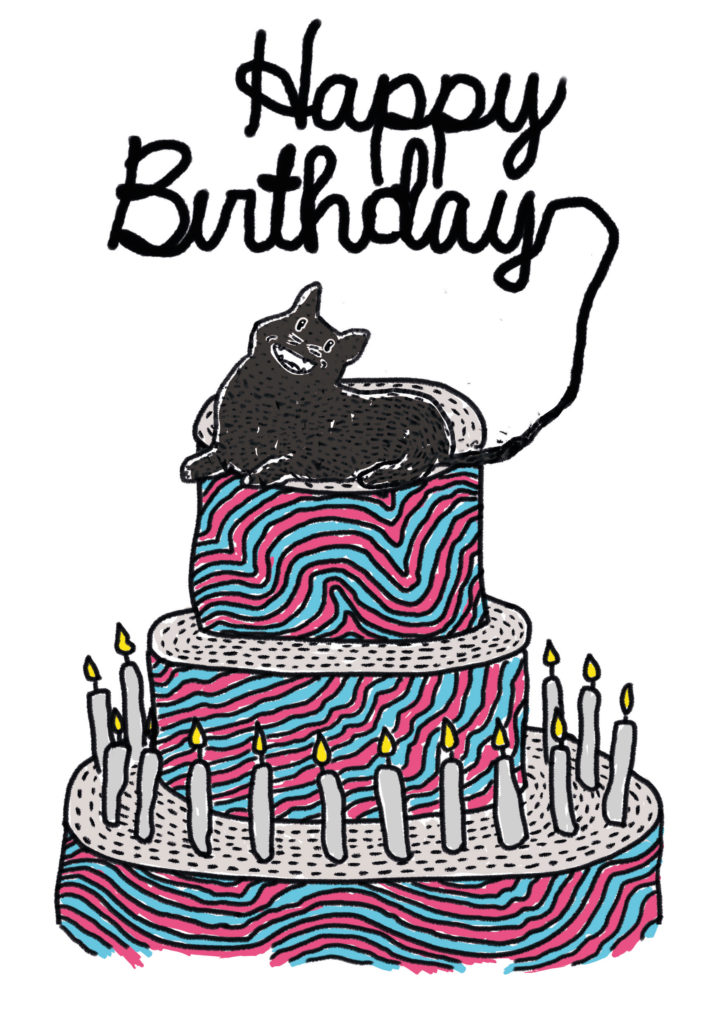 carte anniversaire chat