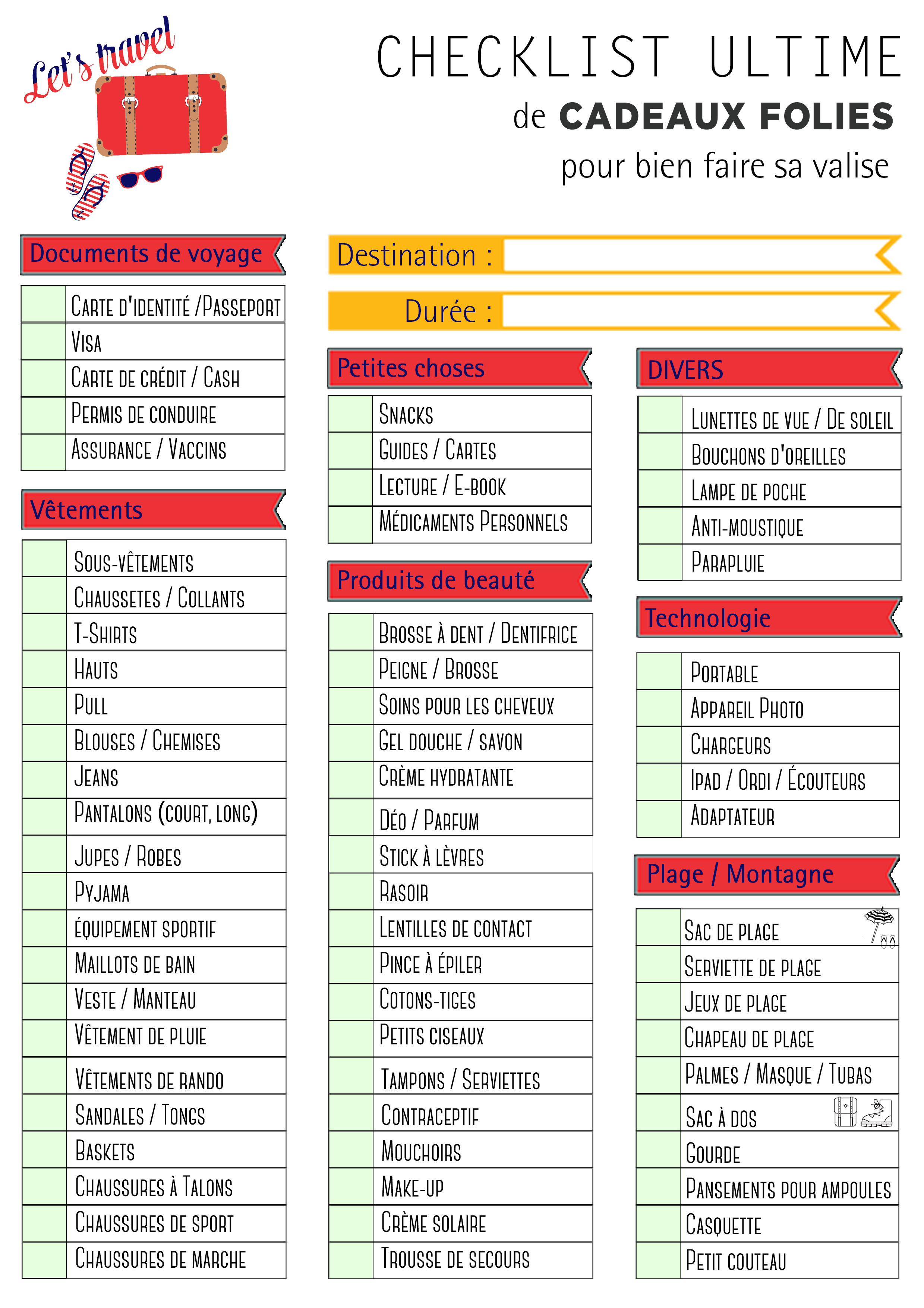 liste de vetement pour voyage