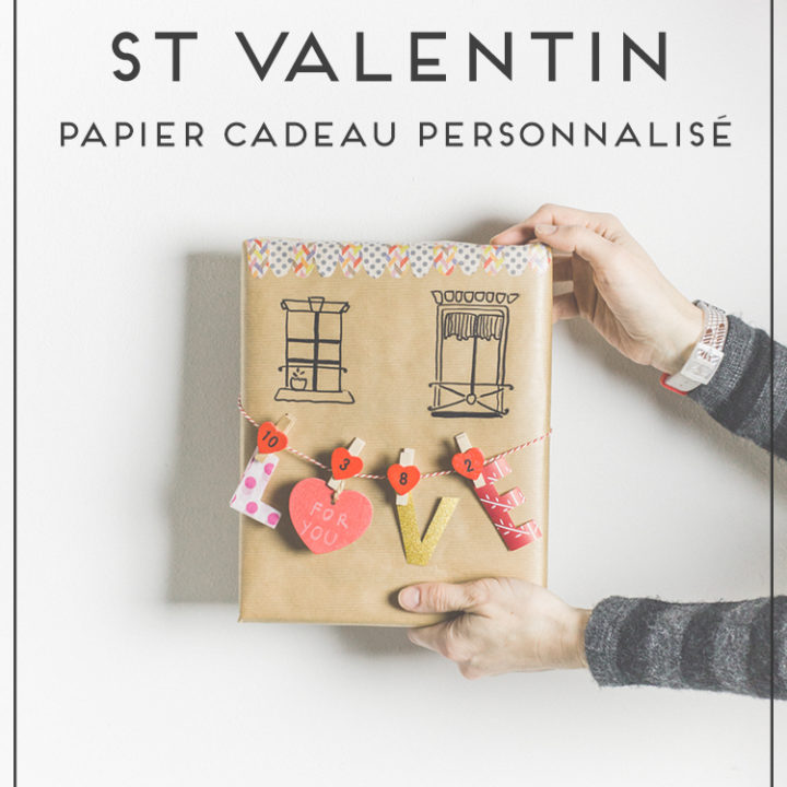 papier cadeau personnalisé st valentin