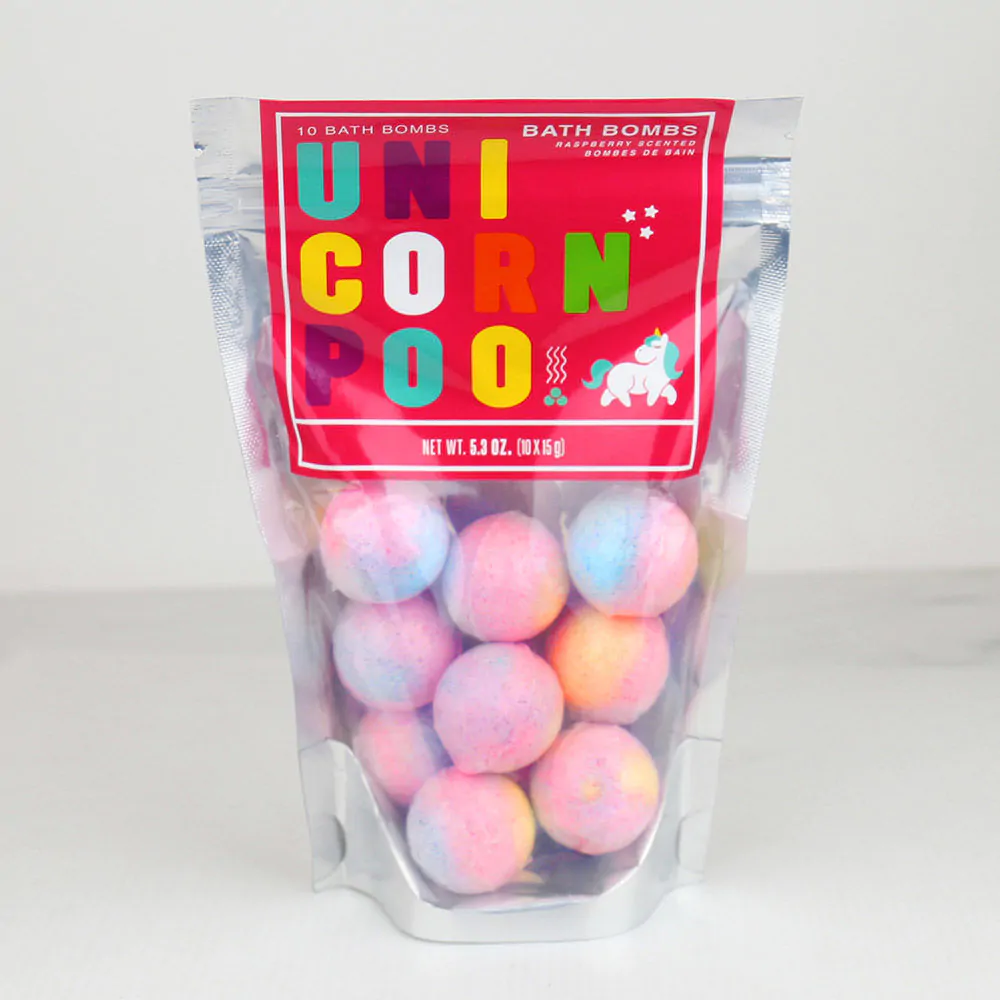 Bombes de bain colorées thème licorne.