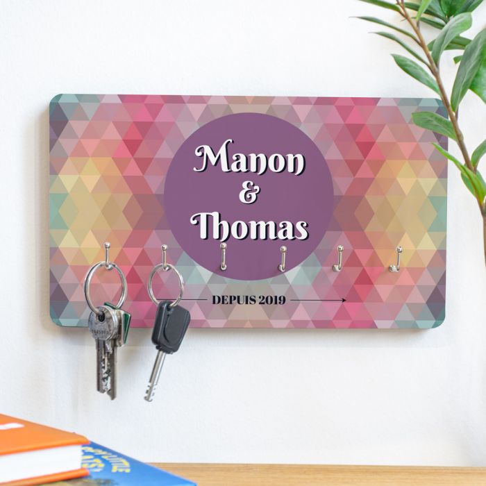 citation mariage Porte-clés Mural personnalisable avec fond coloré