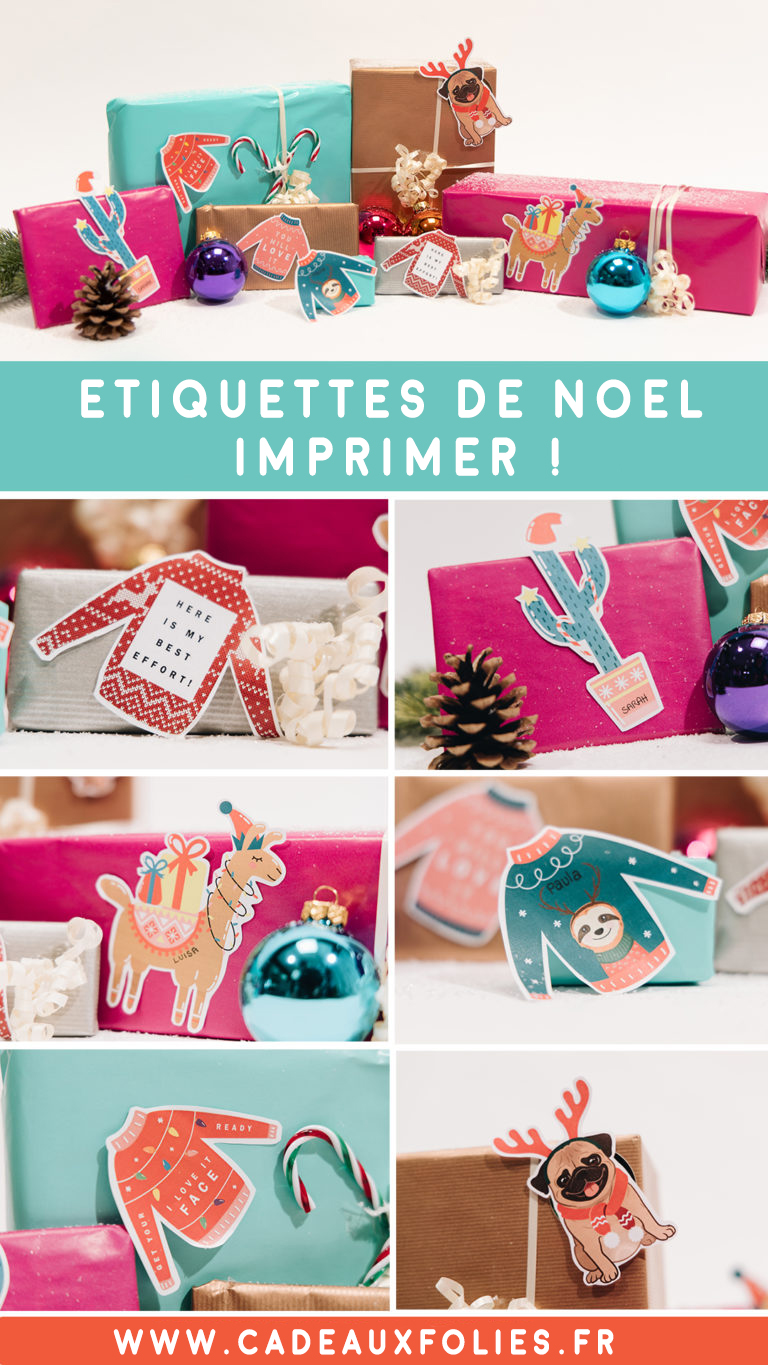 etiquettes cadeaux noel