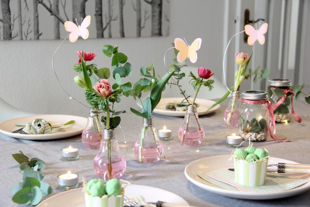 Décoration de table pour la fête des mères.