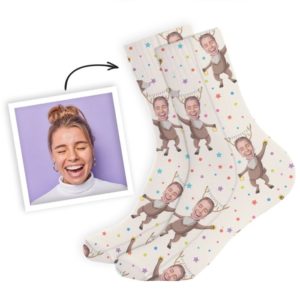 chaussettes personnalisées avec motif renne