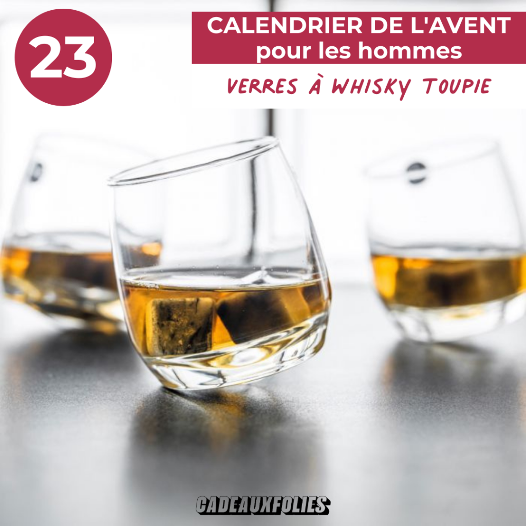 verres à whisky avec fond conique qui les fait tourner sur eux-mêmes