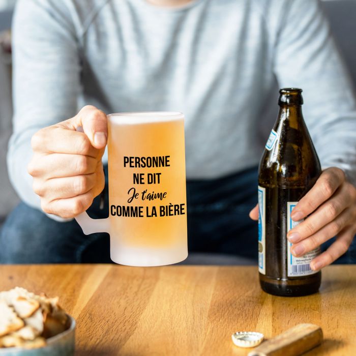 Chope de Bière personnalisée avec 4 lignes