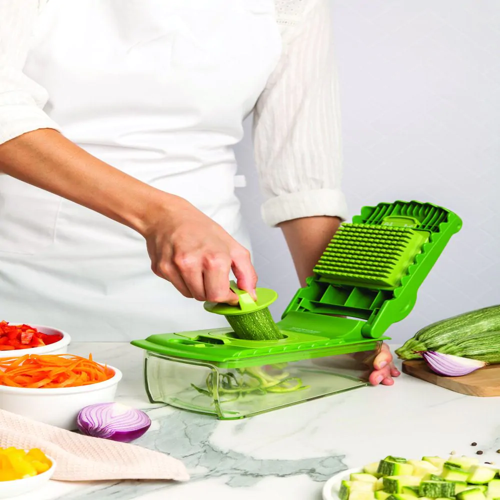 Coupe-légumes en forme de tête de crocodile verte
