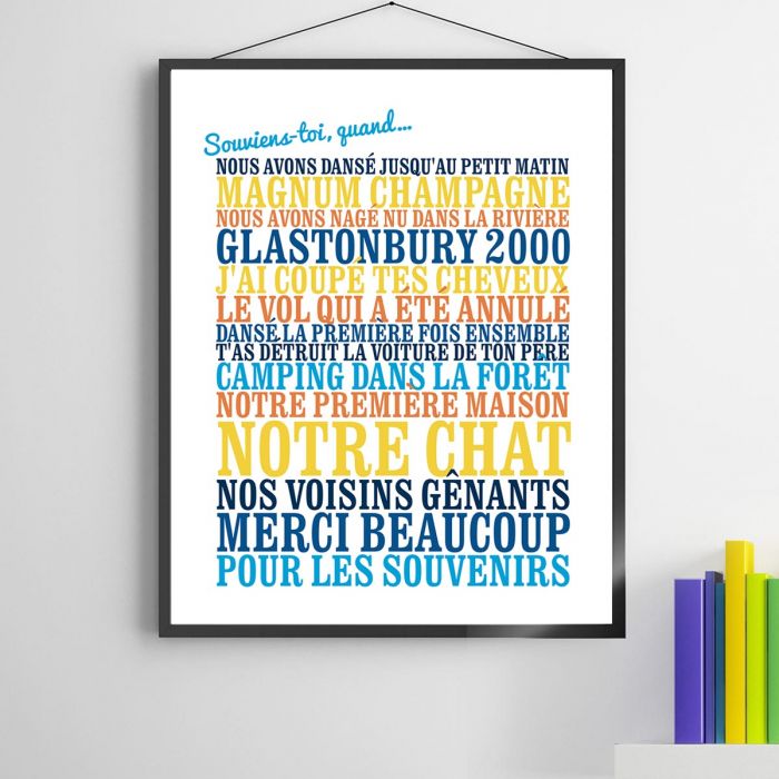 "Souviens toi, quand ... " - Affiche personnalisée Cadeau de Noël Femme : le poster personnalisable