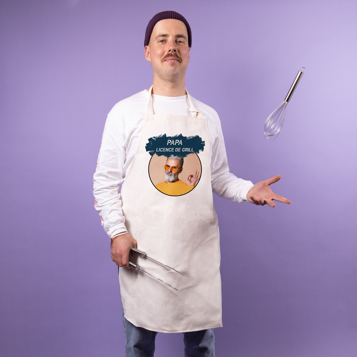 Tablier de cuisine personnalisable avec couleur
