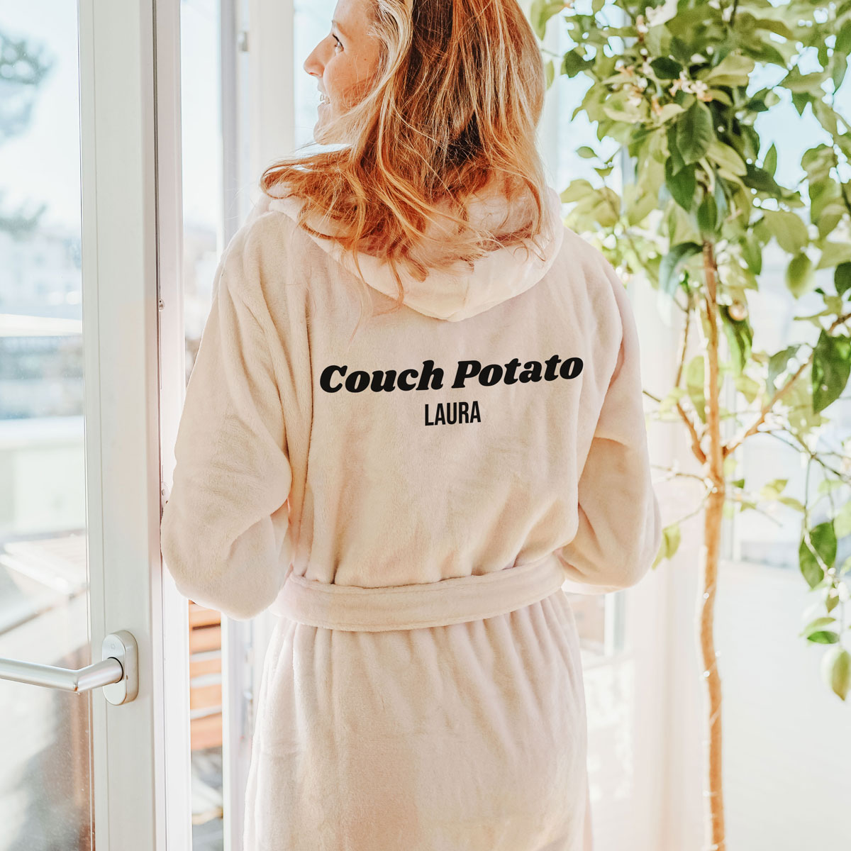 Peignoir personnalisable avec texte