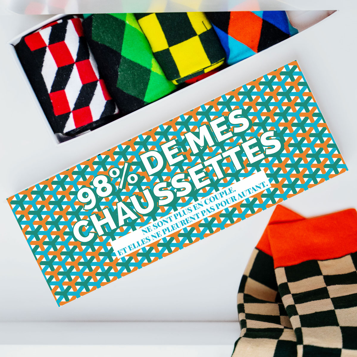 Boîte à Chaussettes avec texte