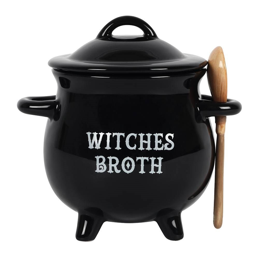Mini chaudron de sorcière pour soupe avec cuillère