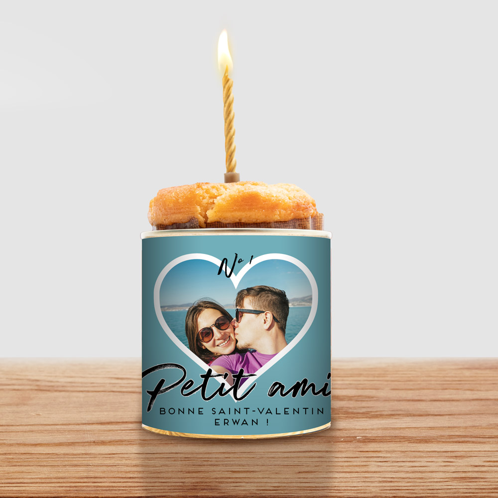 Cancake personnalisé avec Cœur et Texte