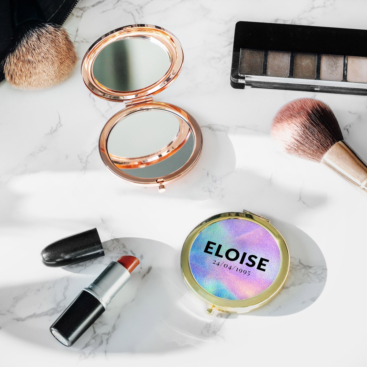 Miroir de poche personnalisable avec nom