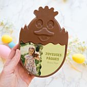 Chocolat personnalisé Poussin avec photo et texte