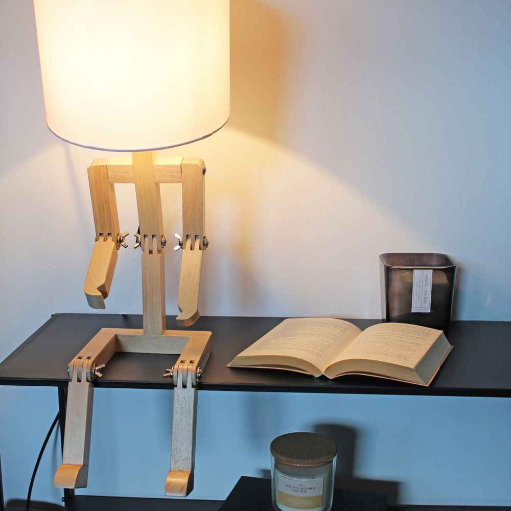 Lampe en bois assise Emil