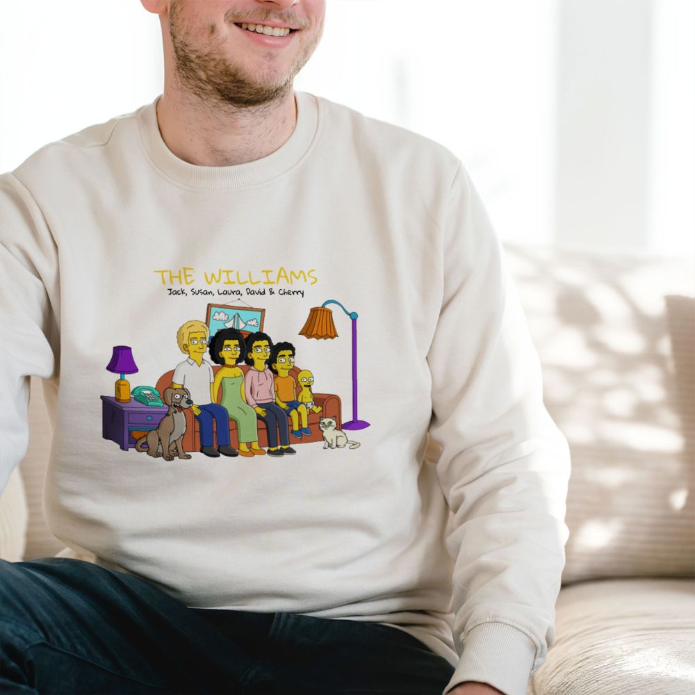 Pull personnalisé Famille cartoon - Illustration