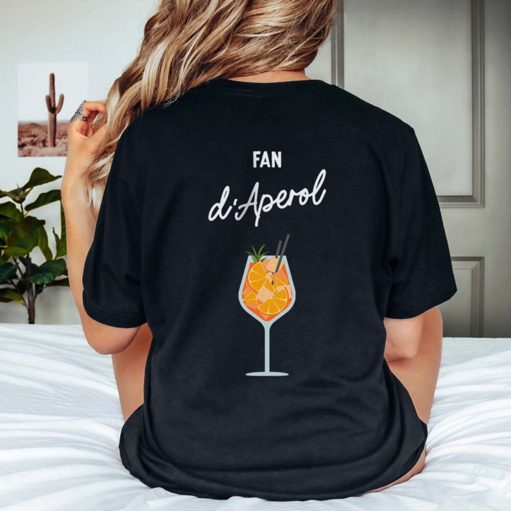 T-shirt personnalisé avec verre d'Aperol et texte