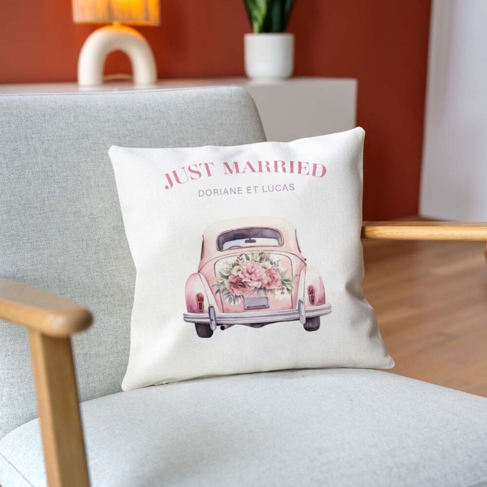 Housse de coussin personnalisée Mariage