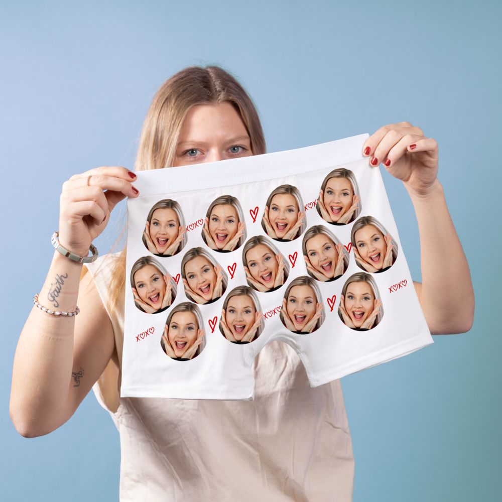 Caleçon personnalisé avec visage et motifs