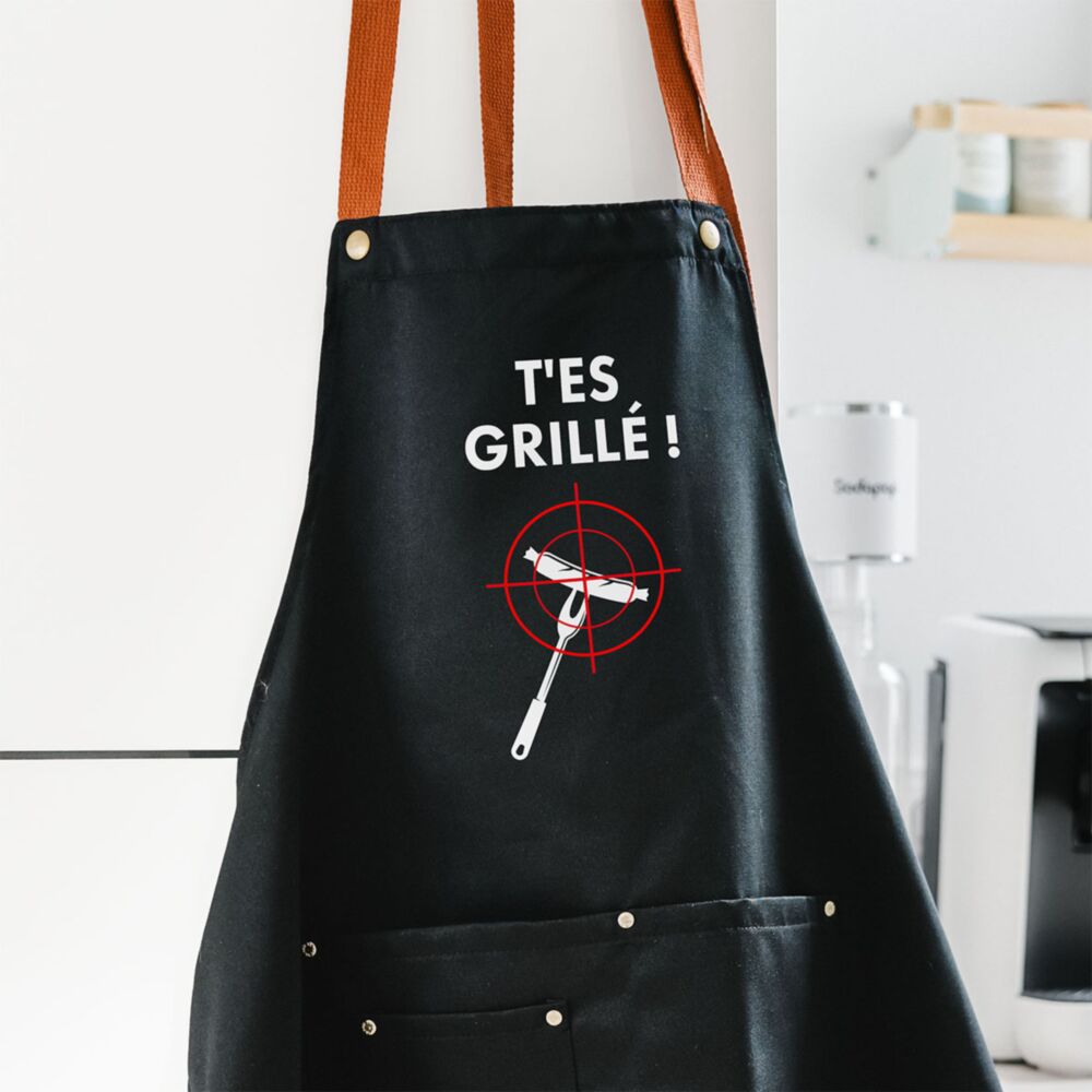 Tablier de cuisine personnalisé BBQ avec texte
