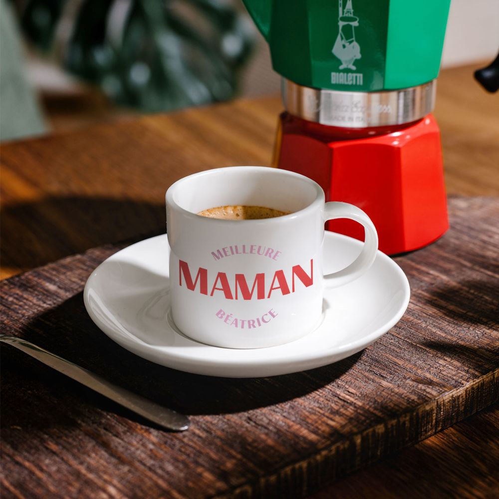 Tasse à café personnalisée avec trois lignes
