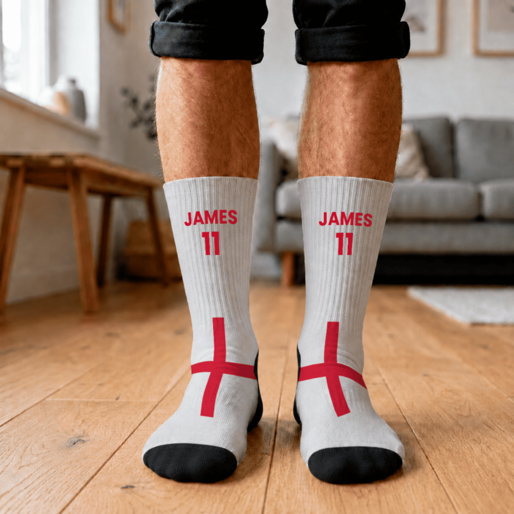 Chaussettes de Coupe du Monde personnalisées avec texte