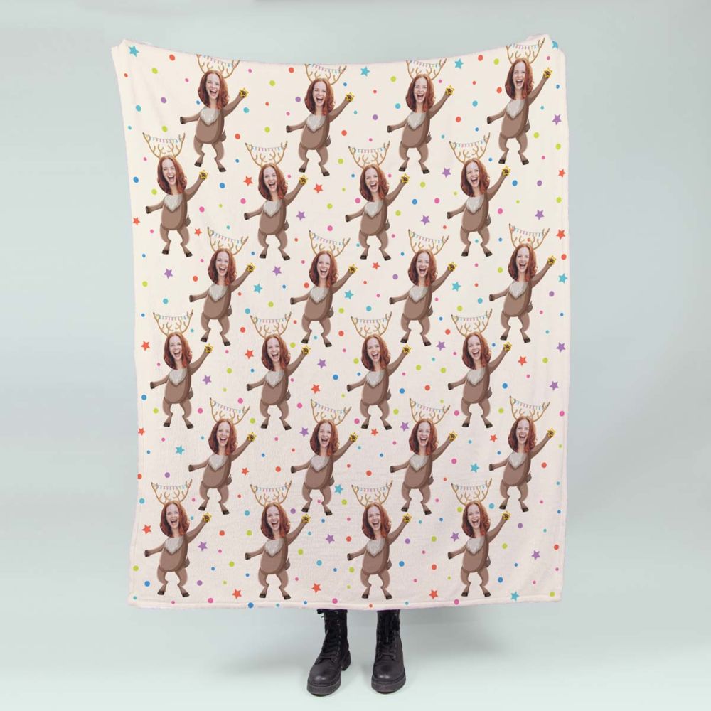 Couverture personnalisée avec visage Motif Noël
