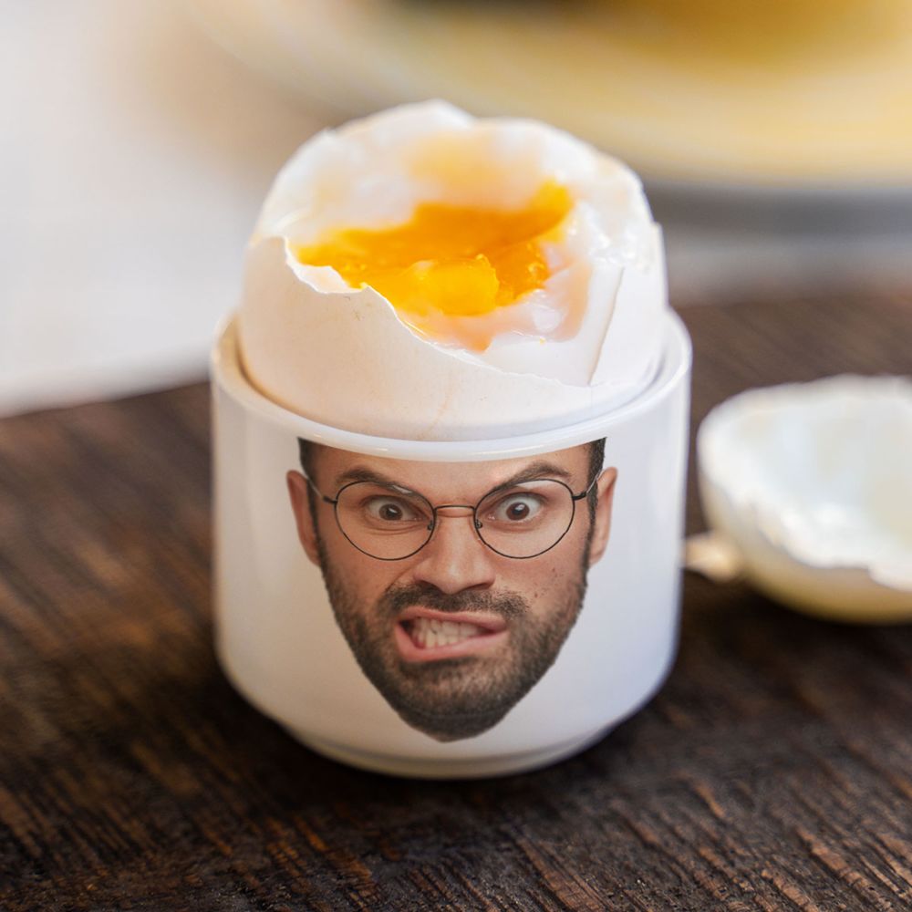 Coquetier personnalisé avec visage - Lot de 2
