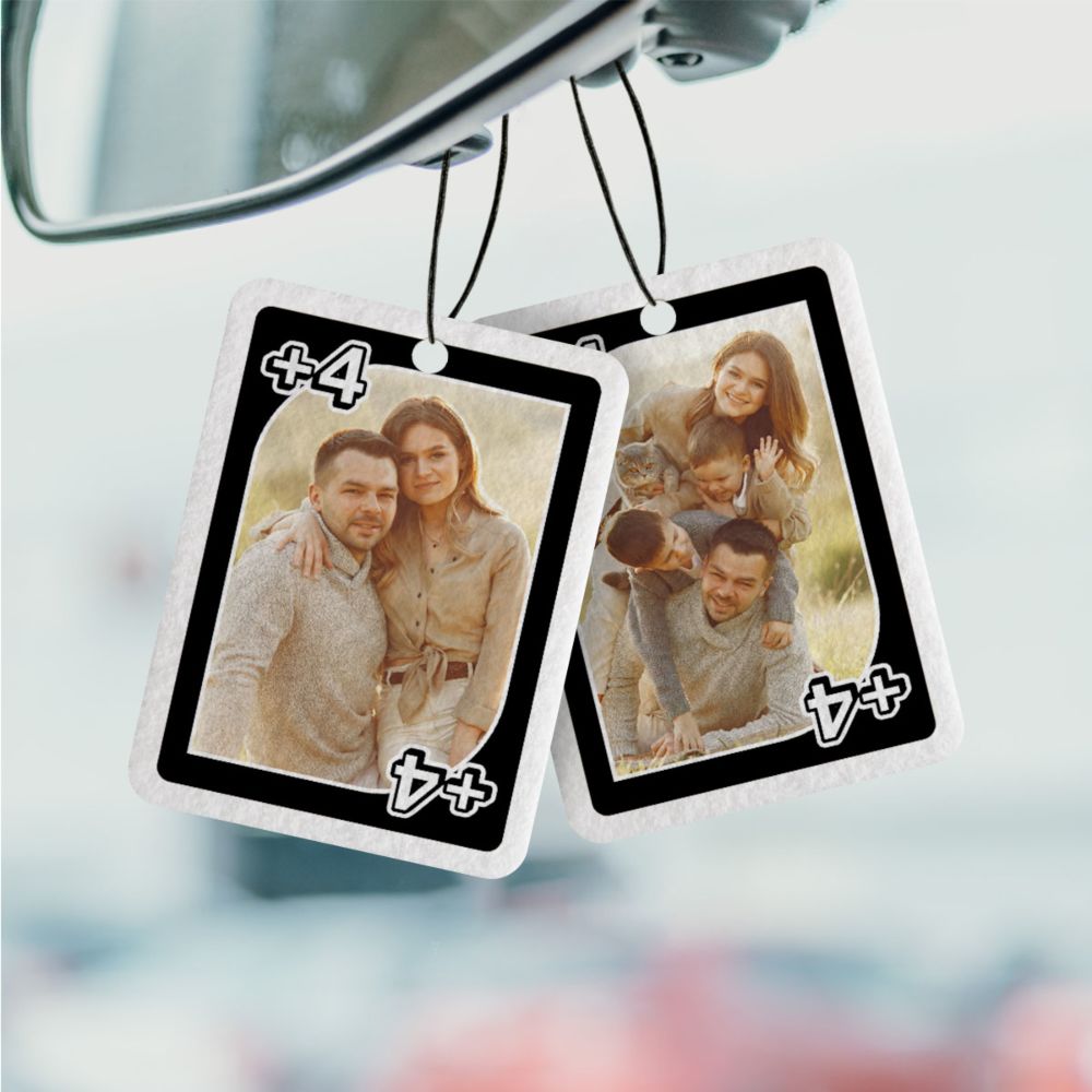 Désodorisant voiture personnalisé Cartes à jouer avec photo - Lot de 2