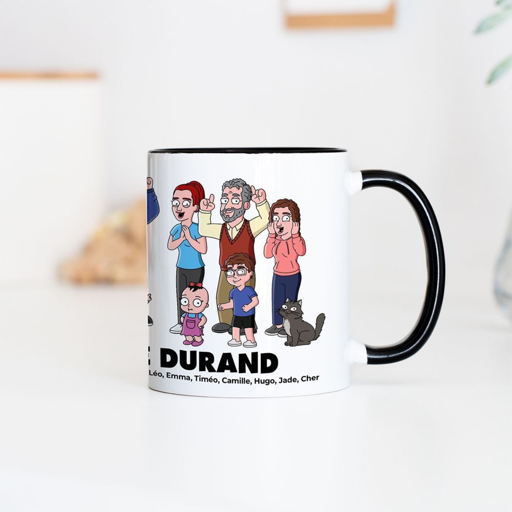 Mug personnalisé famille dessin animé - Illustration