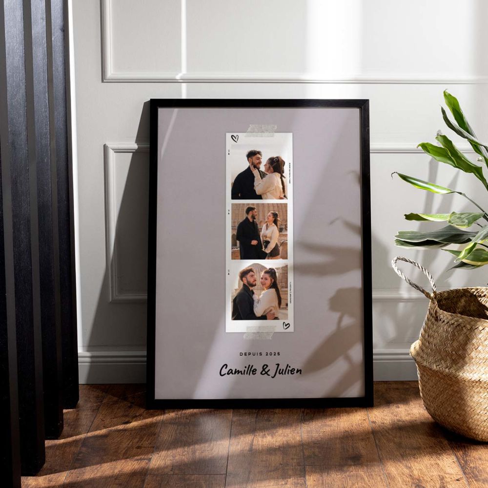 Poster personnalisé avec bande de photos et texte