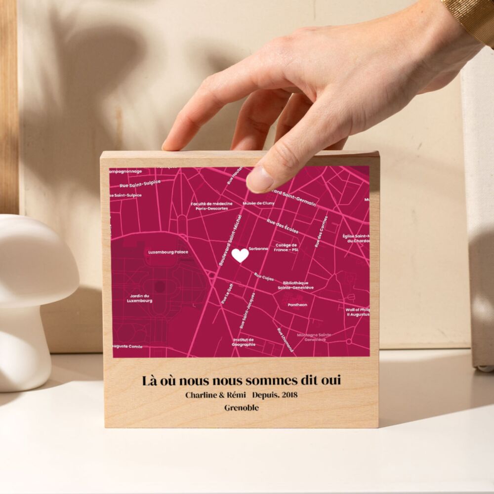 Tableau personnalisé en bois Là où tout a commencé