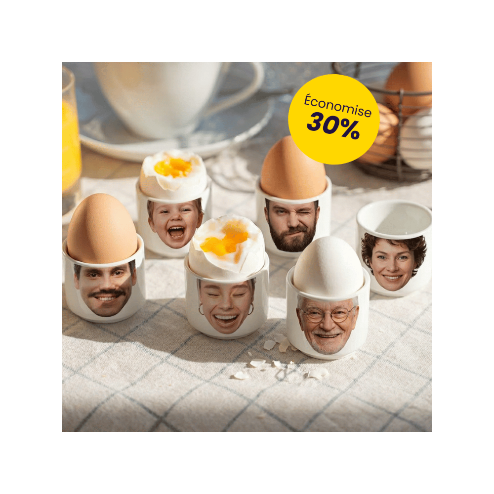 Geschenkset 6er Set Eierbecher mit Gesicht