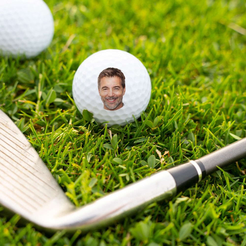 Set de 3 balles de golf personnalisées avec visage