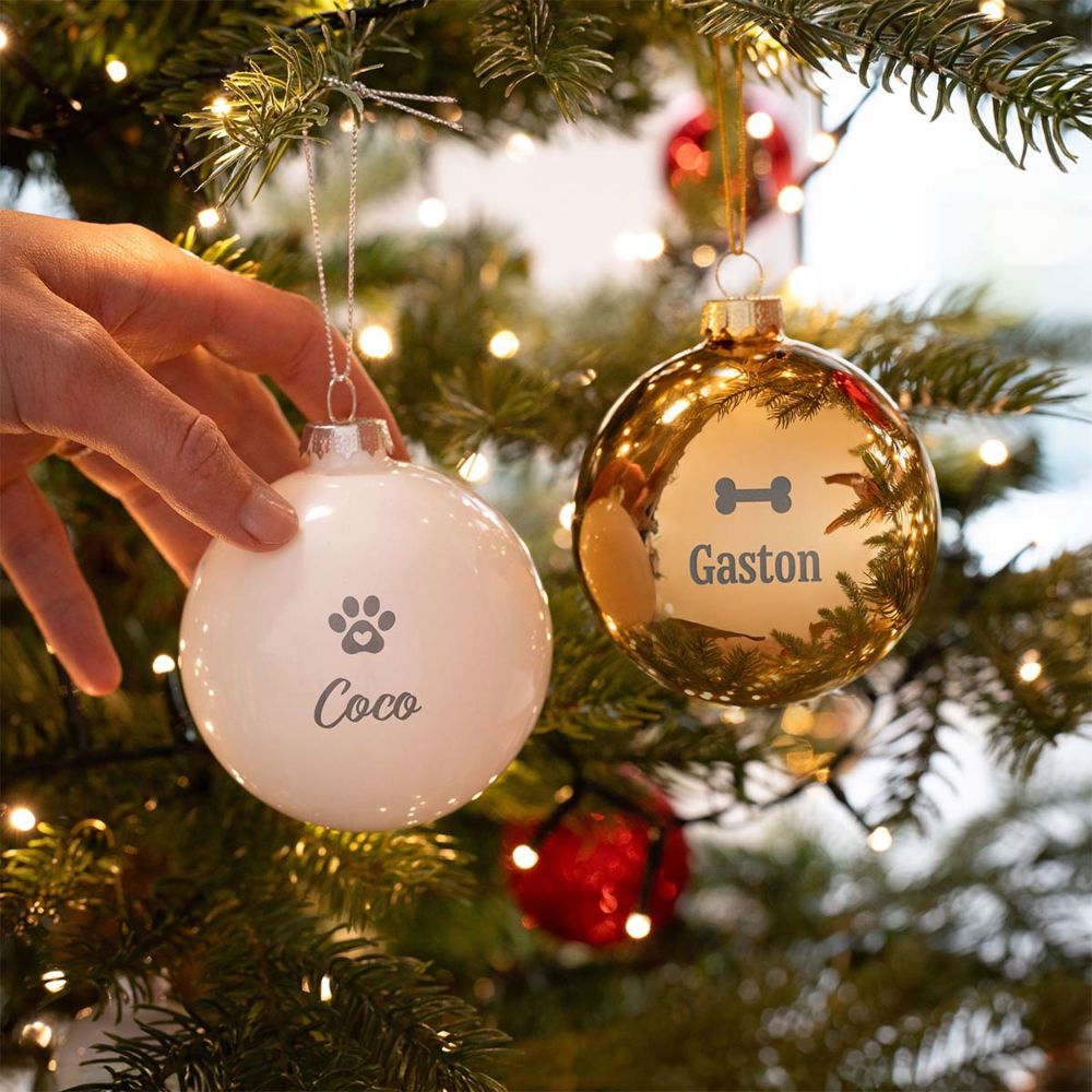 Boule de Noël personnalisée avec animal de compagnie