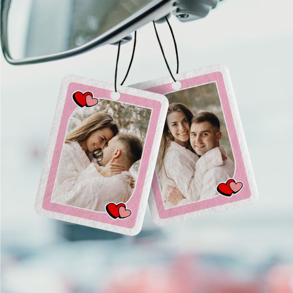Désodorisant voiture personnalisé Cartes à jouer avec photo - Lot de 2