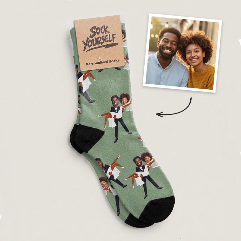Chaussettes personnalisées Spécial Mariage avec 2 visages