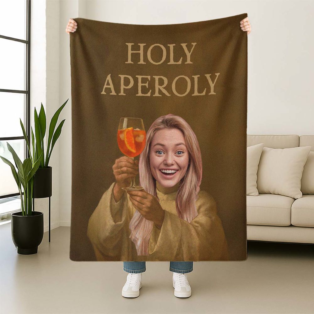 Personalisierbare Aperol Decke mit Gesicht Personalisierbare Aperol Decke mit Gesicht