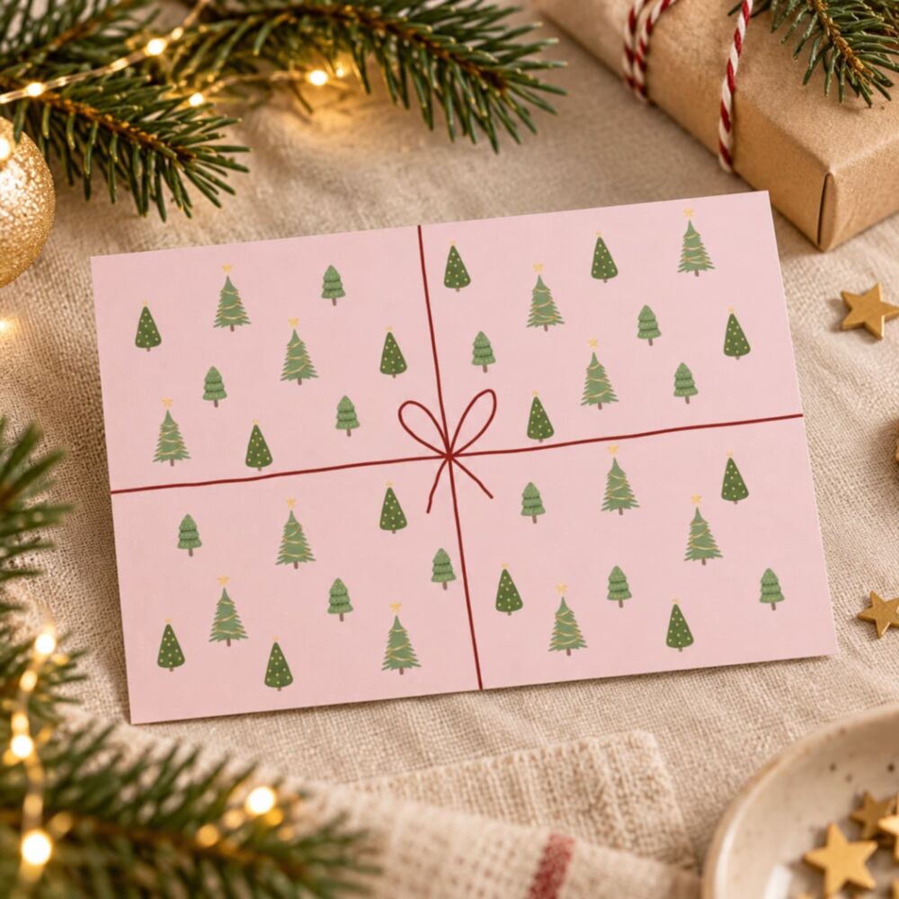 Carte de vœux de Noël Motif Sapins