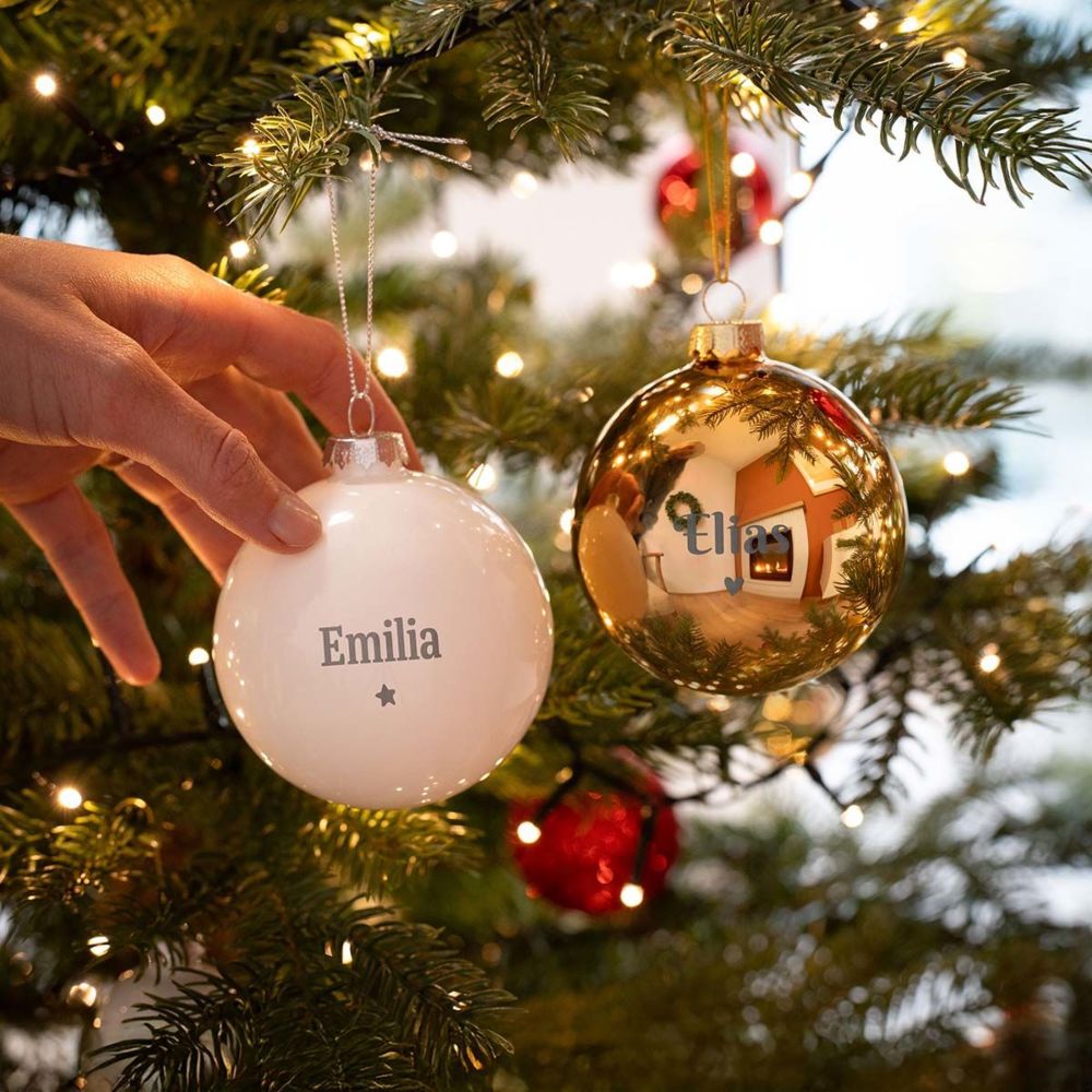 Boule de Noël personnalisée avec texte