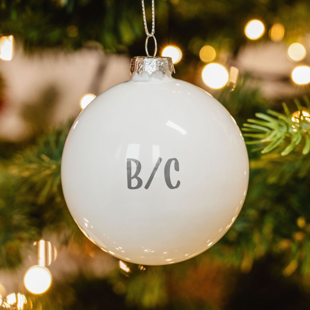 Boule de Noël personnalisée avec monogramme