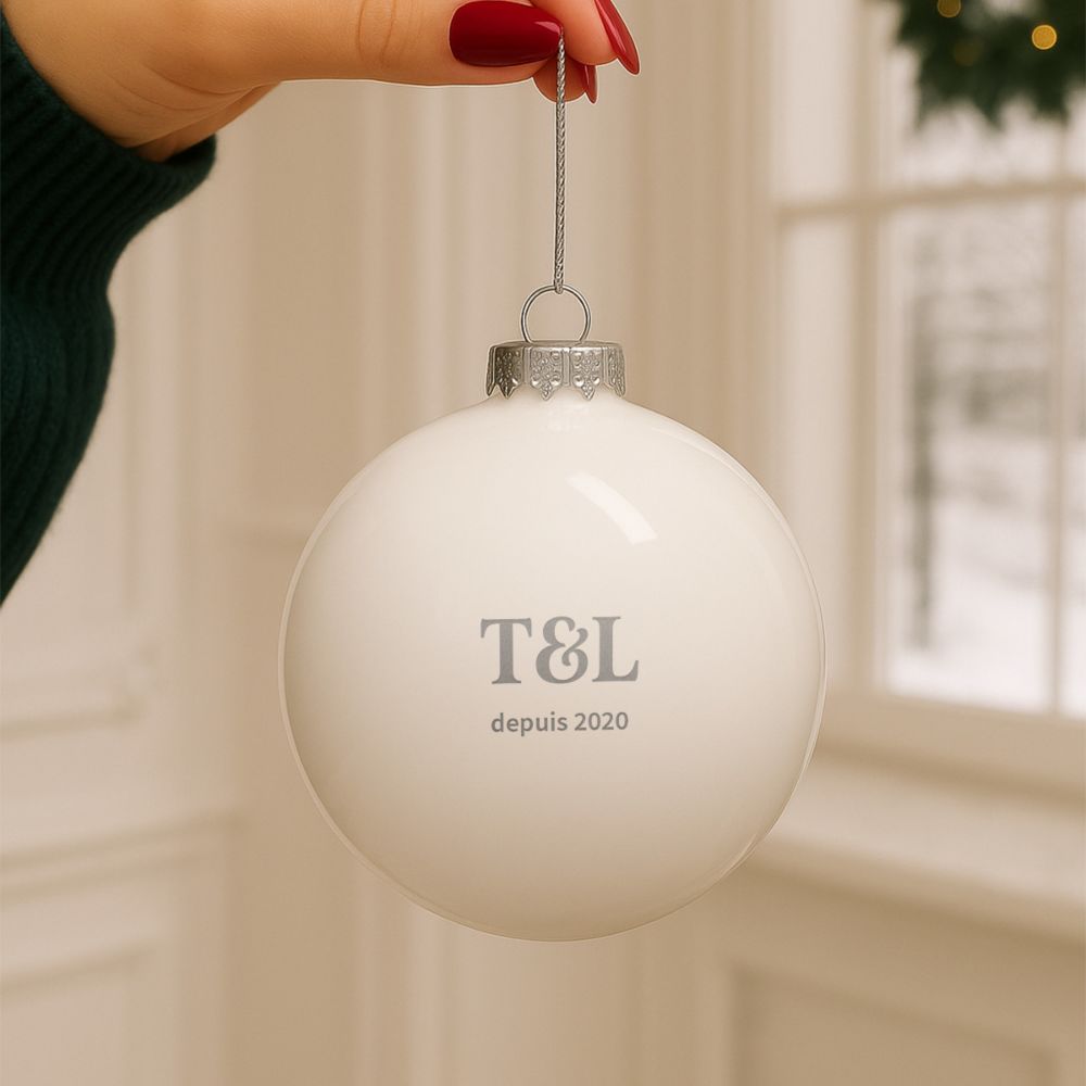 Boule de Noël personnalisée avec monogramme
