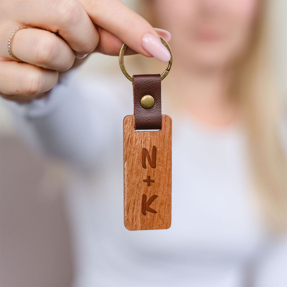 Porte-clés personnalisable en bois avec picto