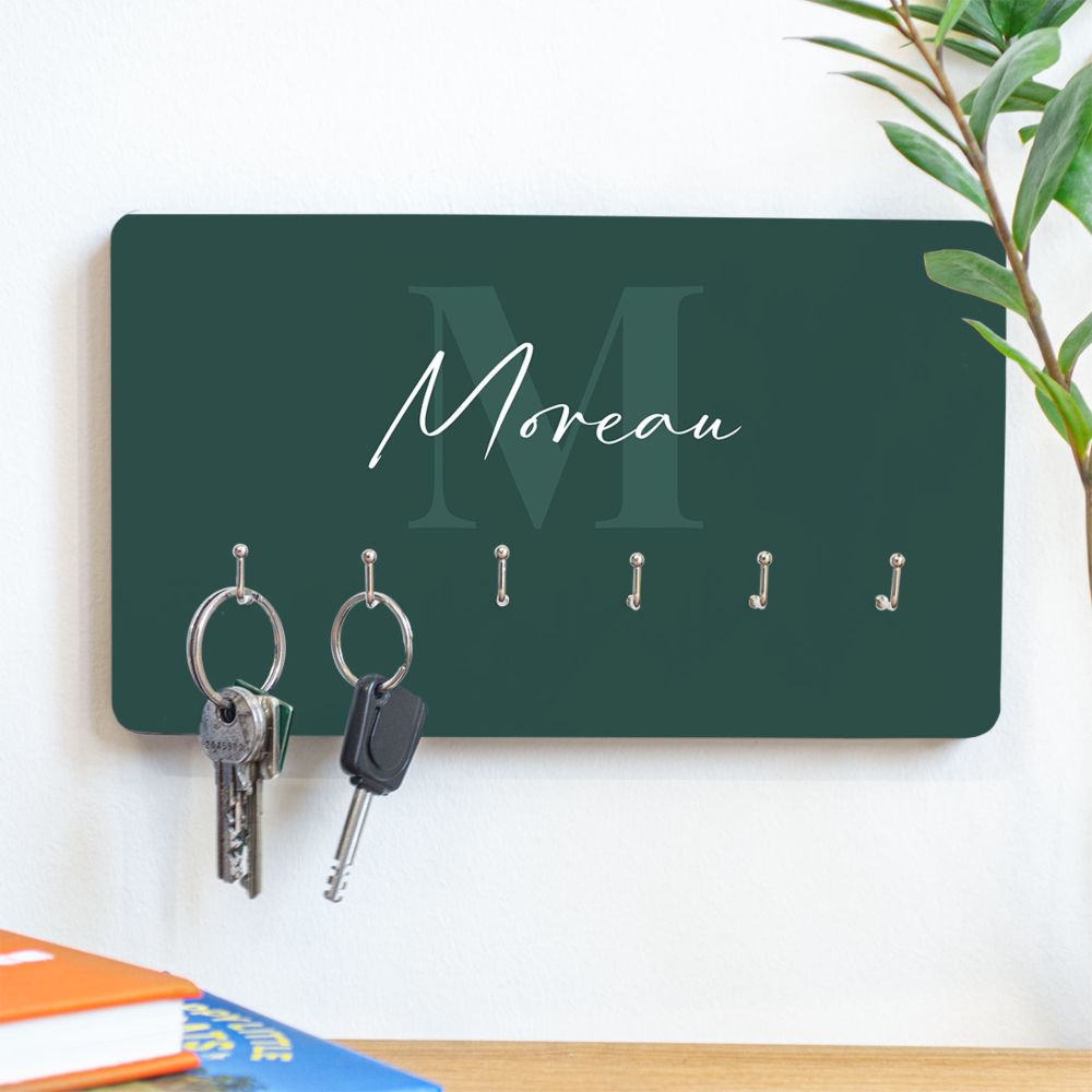 Porte-clés mural personnalisé avec monogramme
