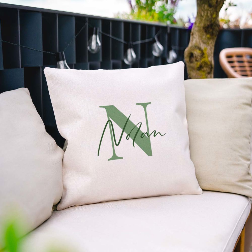 Housse de coussin personnalisée avec monogramme