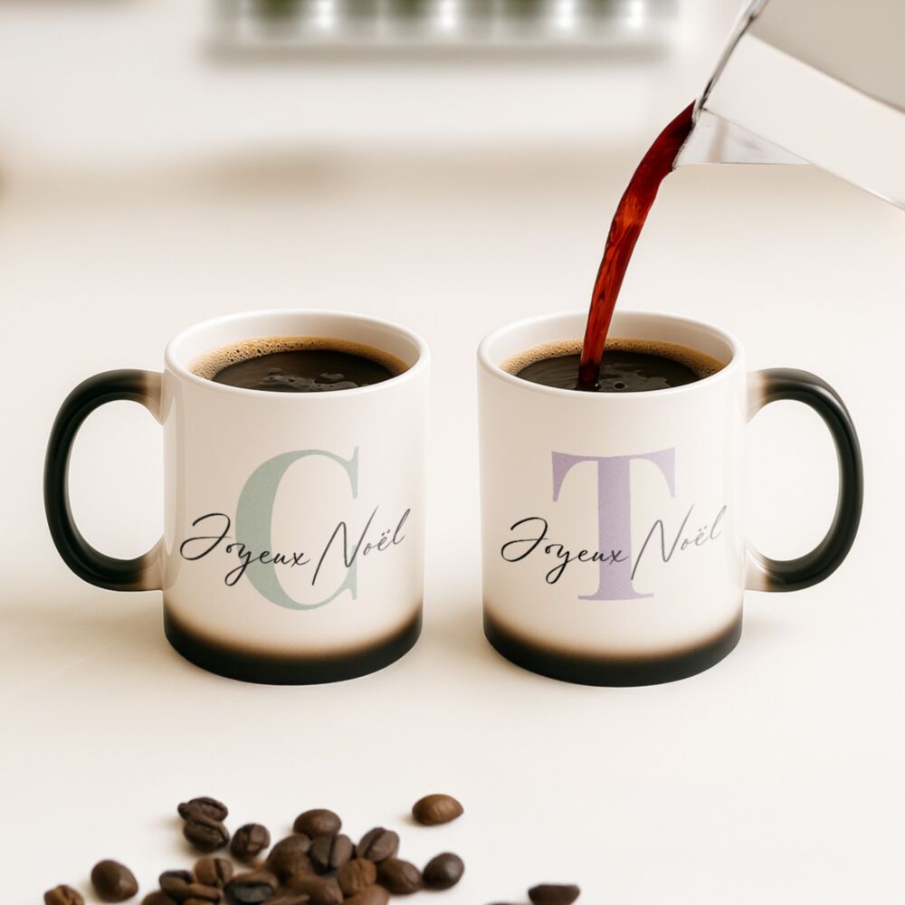 Tasse Noël personnalisée avec monogramme