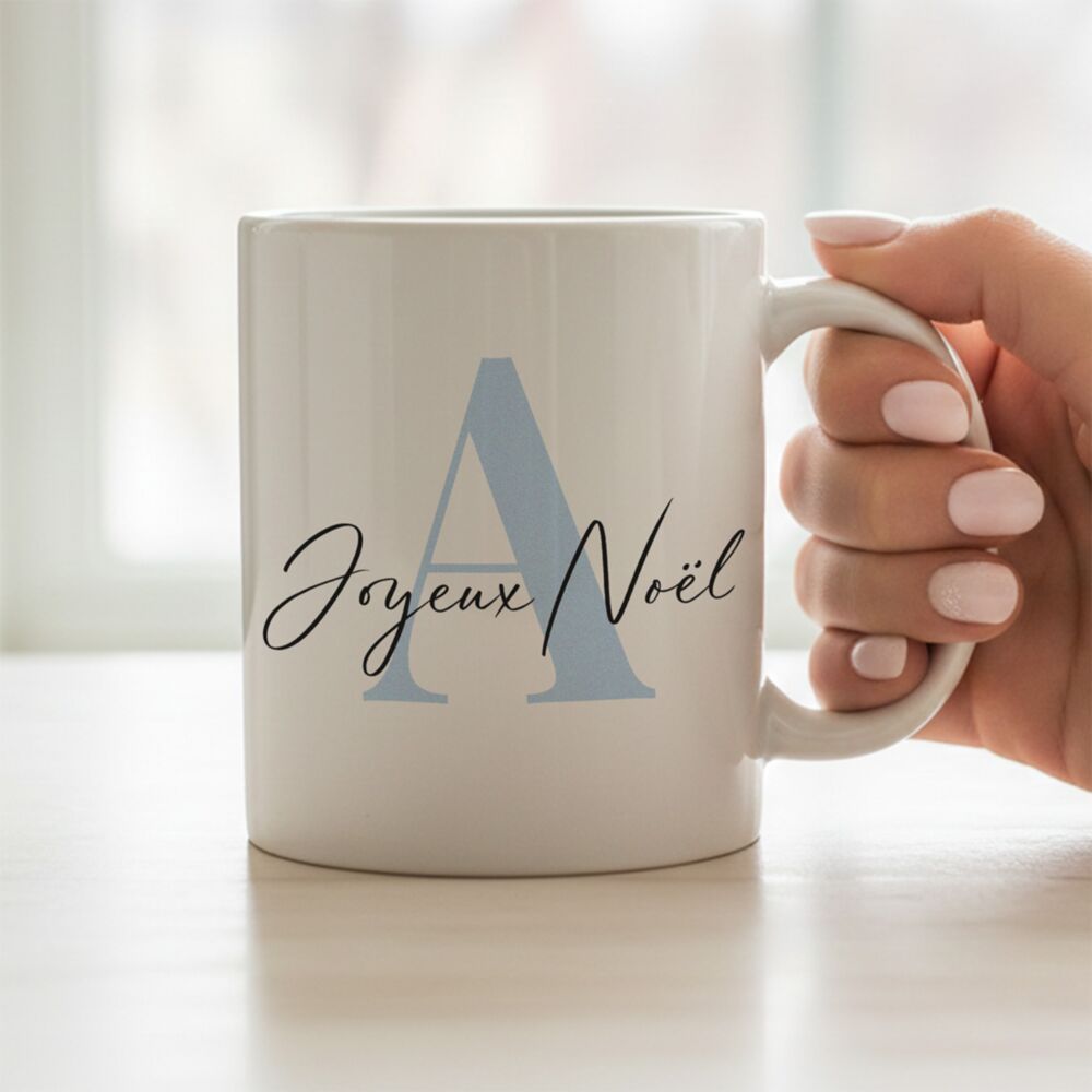 Personalisierbare Weihnachts-Tasse mit Monogramm